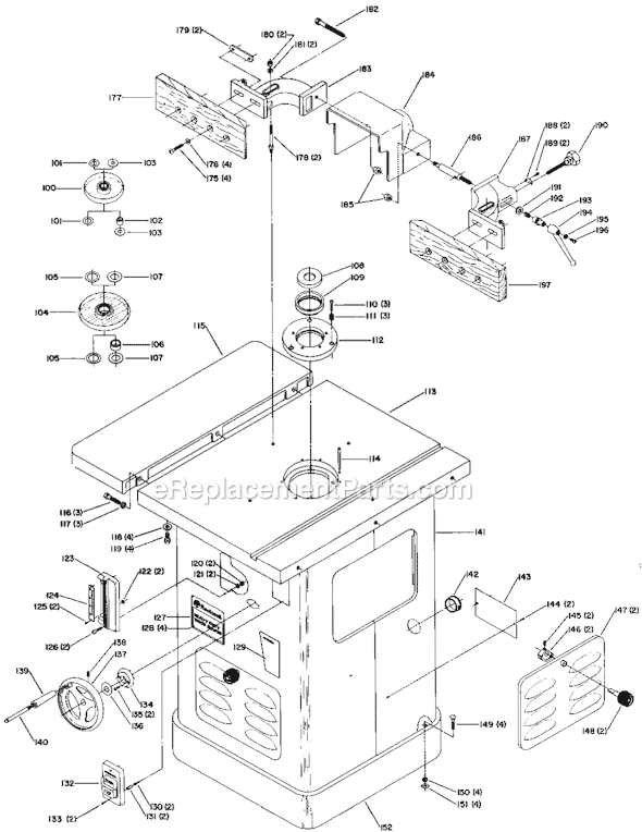Page B Diagram and Parts List for 43-372 Type 1 Delta Shaper