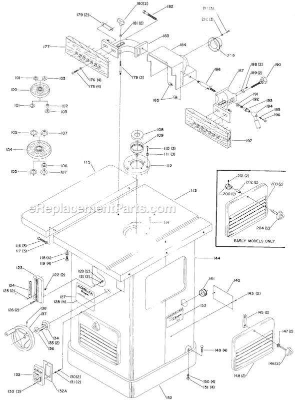 Page B Diagram and Parts List for 43-372 Type 2 Delta Shaper