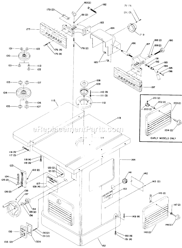 Page B Diagram and Parts List for 43-385 Type 1 Delta Shaper