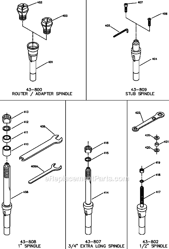 Page C Diagram and Parts List for 43-437 Type 1 Delta Shaper