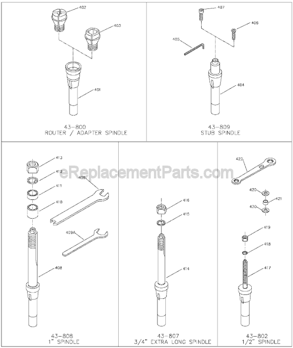 Page C Diagram and Parts List for 43-459 Type 1 Delta Shaper