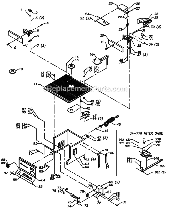 Page A Diagram and Parts List for 43-505 Type 1 Delta Router