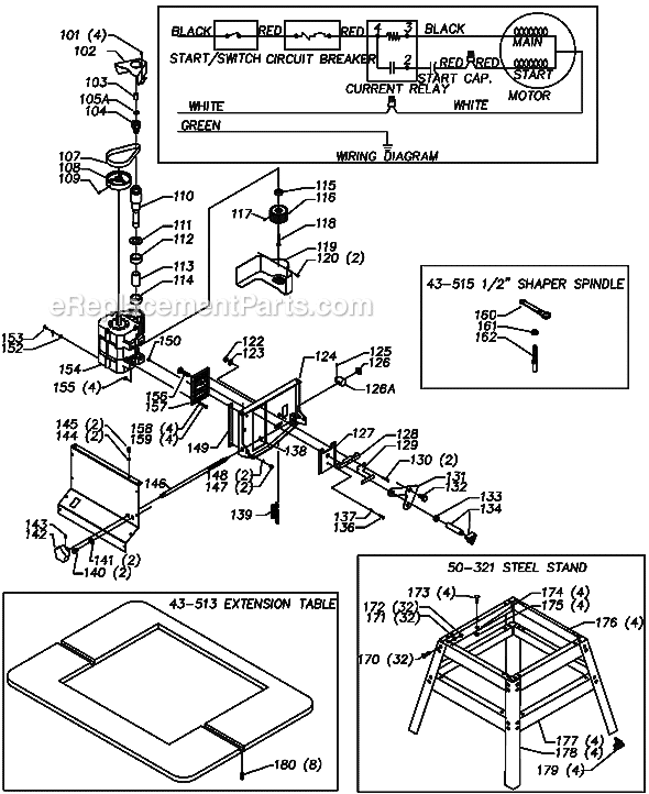 Page B Diagram and Parts List for 43-505 Type 1 Delta Router