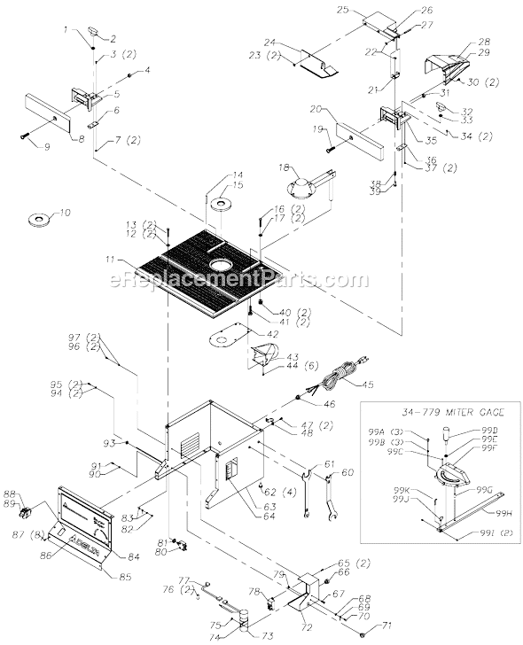 Page A Diagram and Parts List for 43-505 Type 2 Delta Router