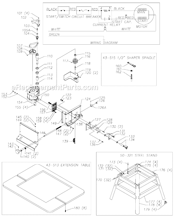 Page B Diagram and Parts List for 43-505 Type 2 Delta Router