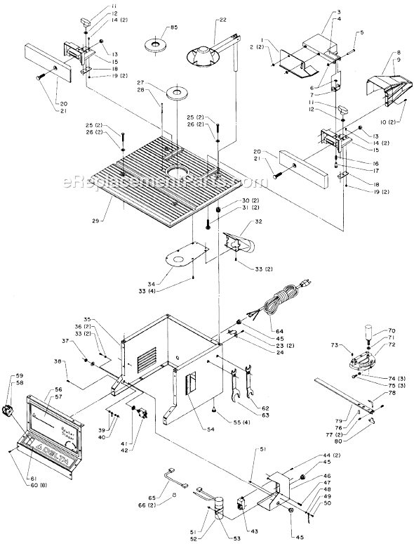 Page A Diagram and Parts List for 43-505 Type A Delta Router