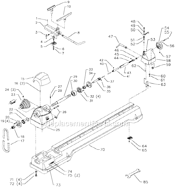 Page A Diagram and Parts List for 46-222 Type 2 Delta Lathe
