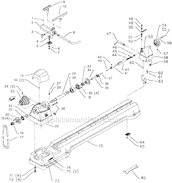 Page A Diagram and Parts List for 46-223 Type 2 Delta Lathe