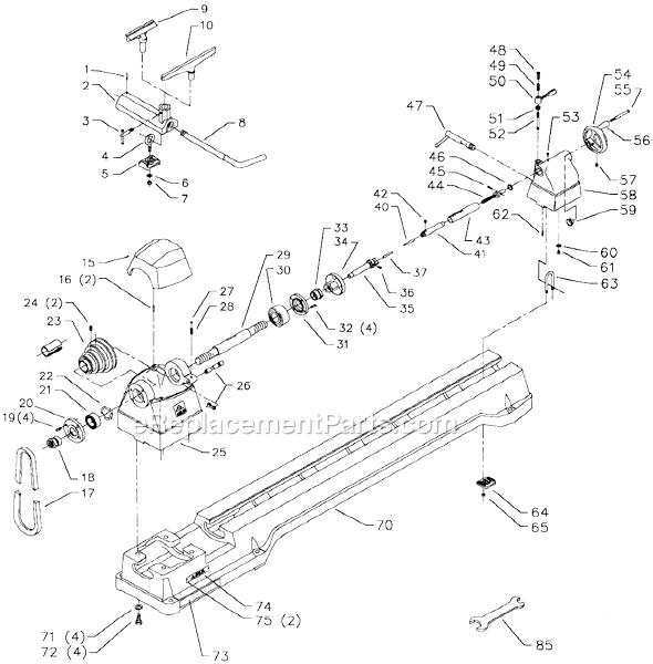 Page A Diagram and Parts List for 46-224 Type 2 Delta Lathe