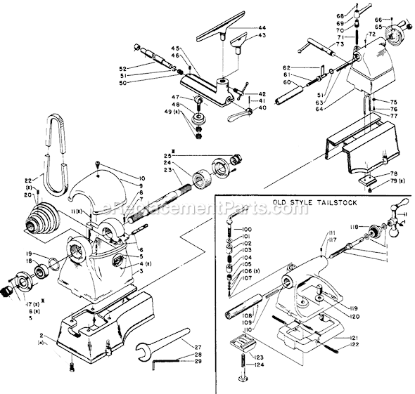 Page A Diagram and Parts List for 46-305  Delta Lathe