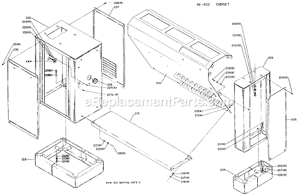 Page B Diagram and Parts List for 46-400 Type 1 Delta Lathe