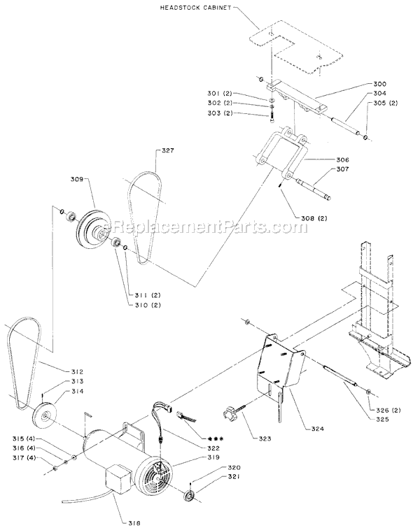 Page C Diagram and Parts List for 46-400 Type 2 Delta Lathe