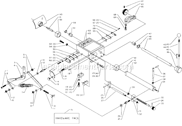 Page A Diagram and Parts List for 46-408 Type 1 Delta Lathe