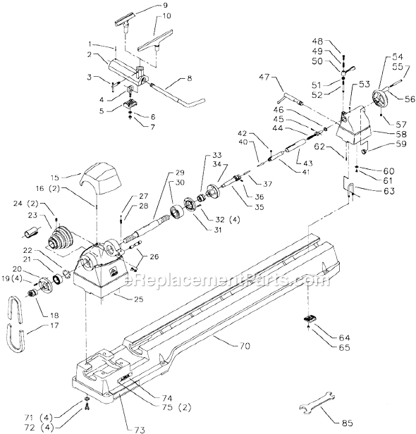 Page A Diagram and Parts List for 46-542 Type 2 Delta Lathe