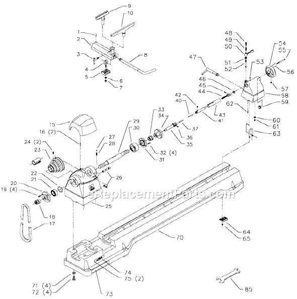 Page A Diagram and Parts List for 46-548 Type 2 Delta Lathe