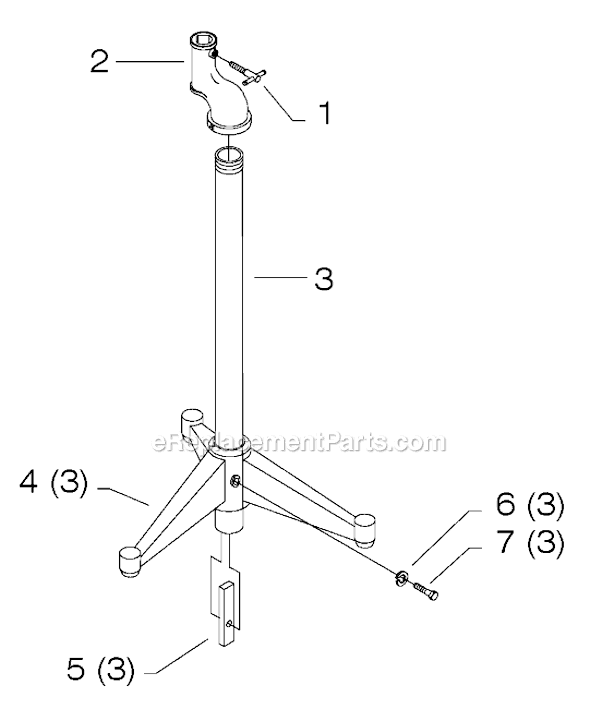 Page A Diagram and Parts List for 46-697 Type 1 Delta Tool Stand & Cart