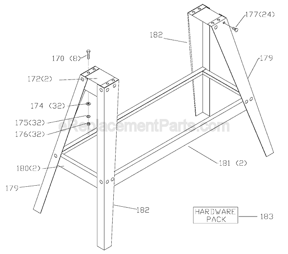 Page B Diagram and Parts List for 46-715 Type 1 Delta Lathe