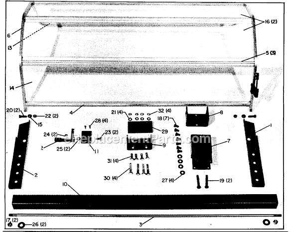 Page A Diagram and Parts List for 46-807 Type 1 Delta Lathe