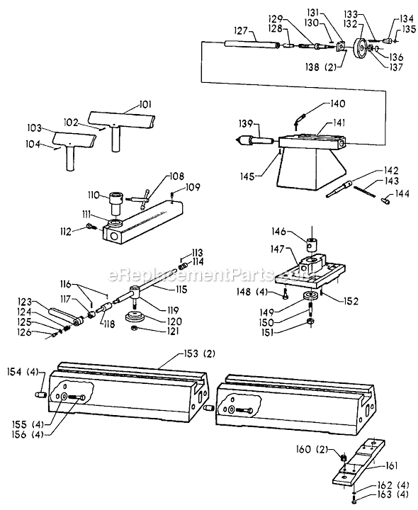 Page B Diagram and Parts List for 46-859 Type 1 Delta Lathe
