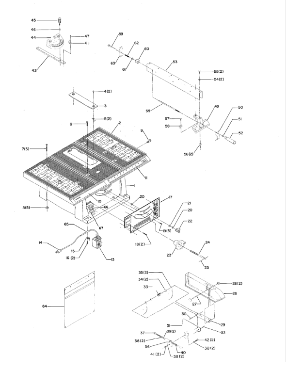 Delta 31-205 Diagram and Parts List for 31-205  Delta Saw