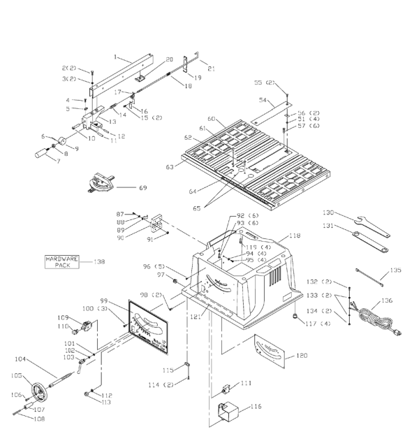 Delta Ts200ls Diagram and Parts List for TS200LS  Delta Saw