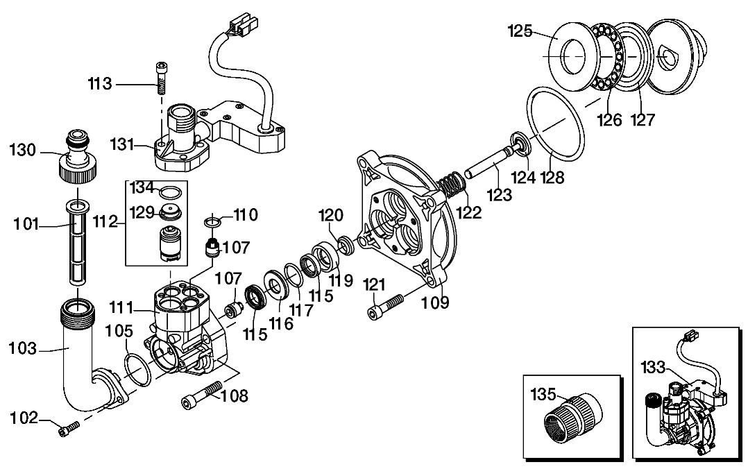 Default 2 Diagram and Parts List for D1600E Type 1 Delta Compressor