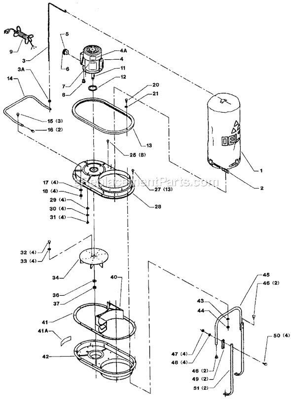 Page A Diagram and Parts List for 50-075 Type 1 Delta Dust Collector