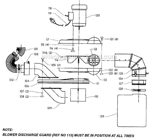 Page A Diagram and Parts List for 50-181 Type 1 Delta Dust Collector