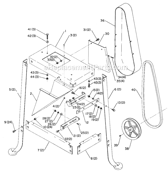 Page A Diagram and Parts List for 50-290 Type 1 Delta Tool Stand & Cart