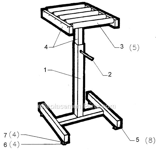 Page A Diagram and Parts List for 50-299 Type 1 Delta Tool Stand & Cart