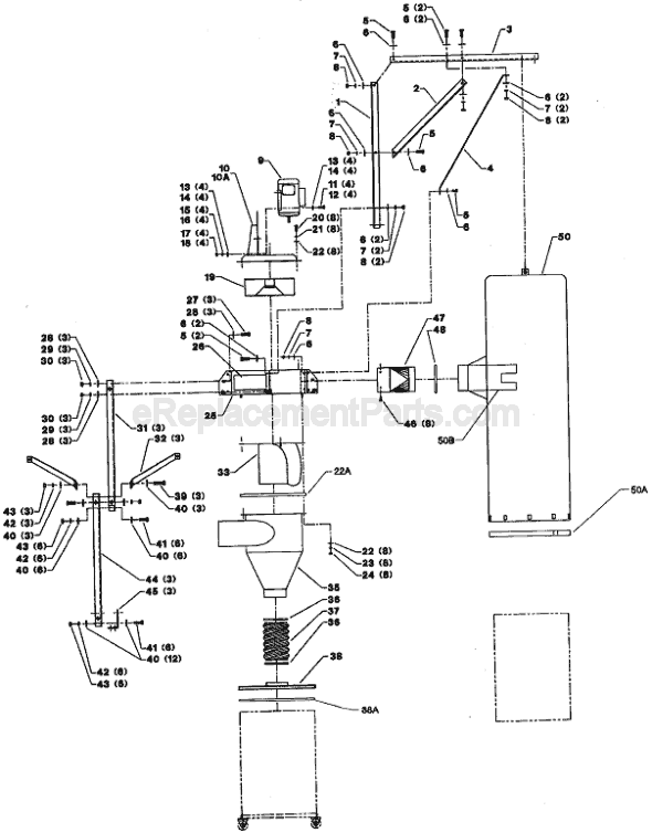 Page A Diagram and Parts List for 50-901 Type 1 Delta Dust Collector