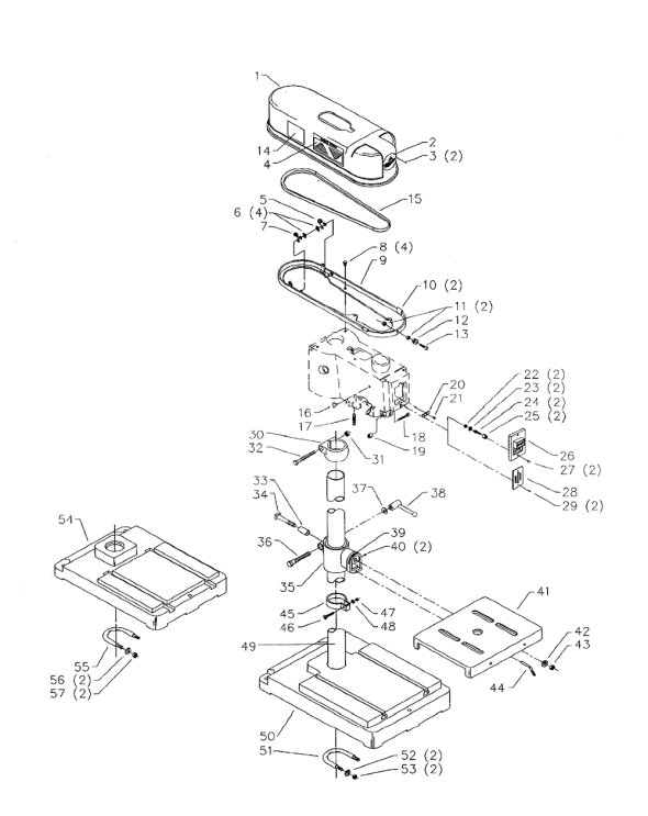 Delta 15-665 Diagram and Parts List for 15-665  Delta Drill Press