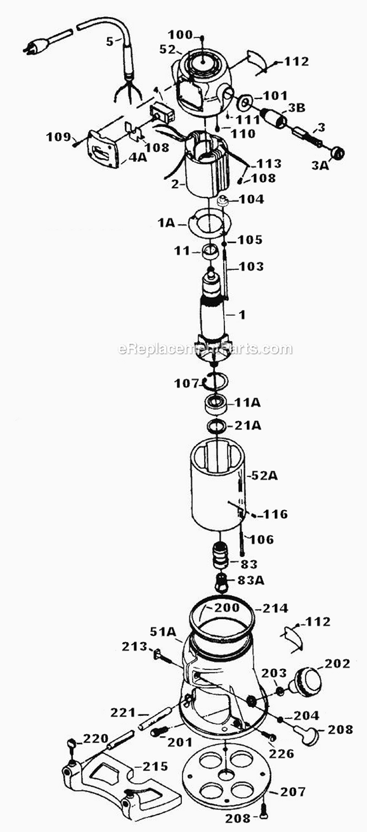 Page A Diagram and Parts List for 5142  Delta Router