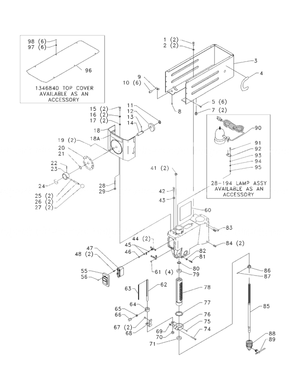 Delta 17-898x Diagram and Parts List for 17-898X  Delta Drill Press