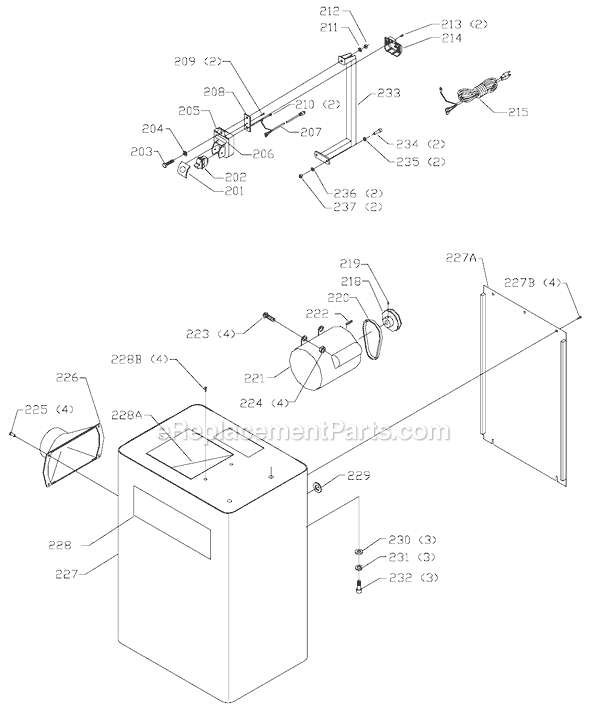 Page A Diagram and Parts List for 52-866 Type 1 Delta Tool Stand & Cart