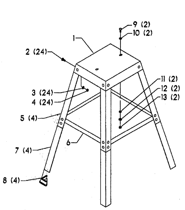 Delta 23-812 Type-1 Diagram and Parts List for 23-812 Type-1 Delta Tool Stand & Cart