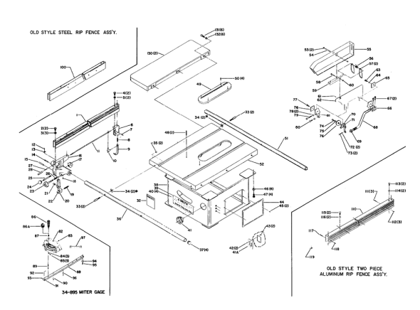Delta 34-429 Diagram and Parts List for 34-429  Delta Saw