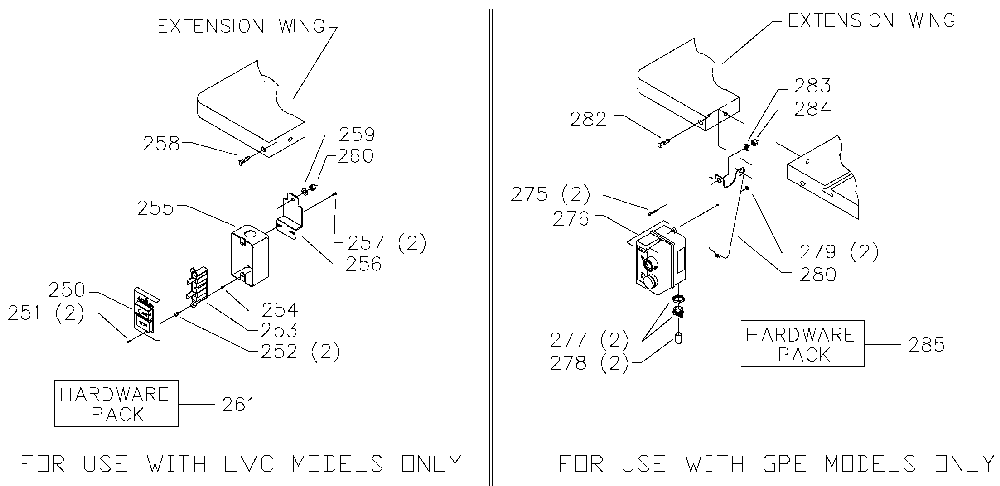 Exploded Diagram C Diagram and Parts List for 36-R53L-575-U50 Type 1 Delta Table Saw