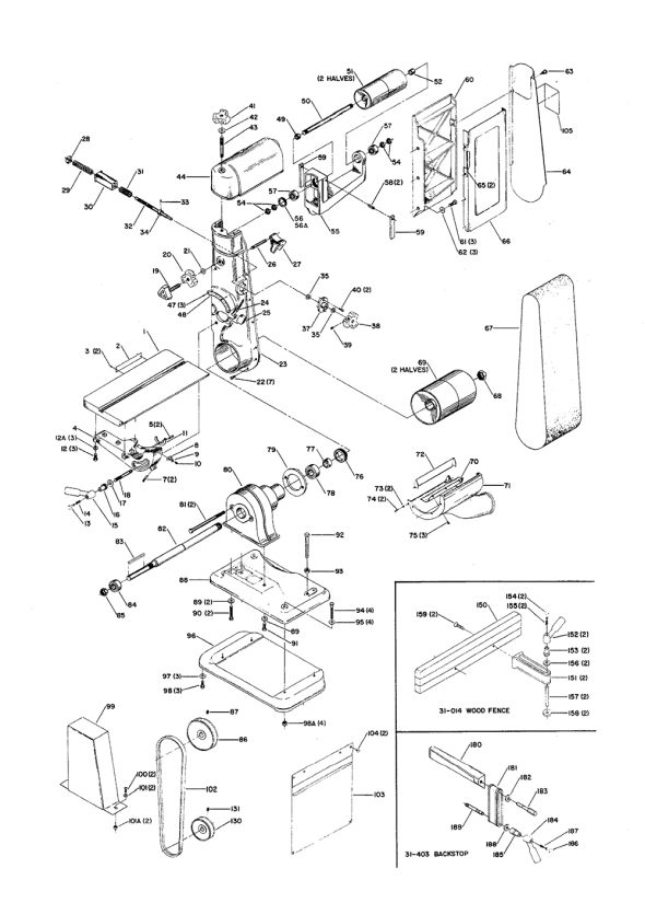 Delta Afm62 Diagram and Parts List for AFM62  Delta Planer Jointer