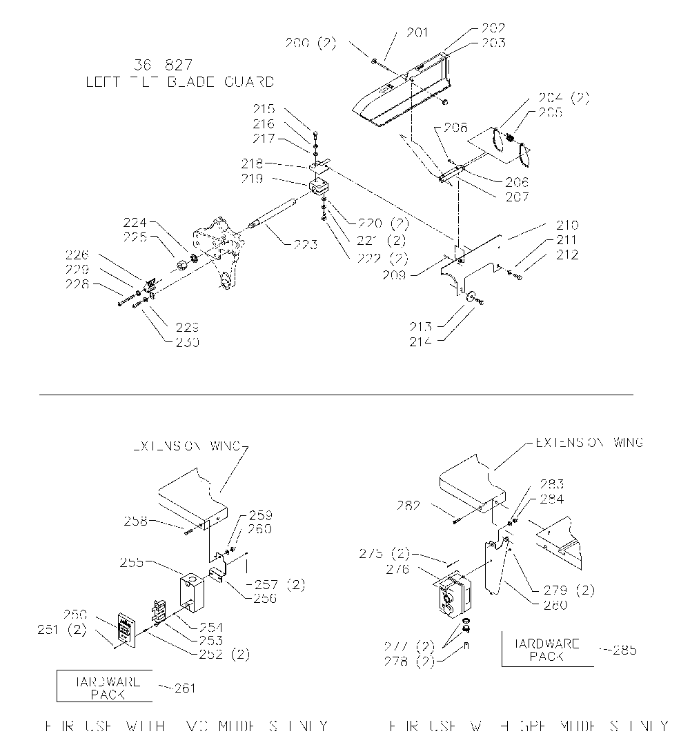 Exploded Diagram C Diagram and Parts List for 36-L53L575-BC50 Type 1 Delta Tile Saw