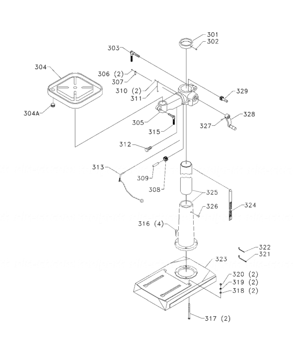 Delta 17-898x Diagram and Parts List for 17-898X  Delta Drill Press