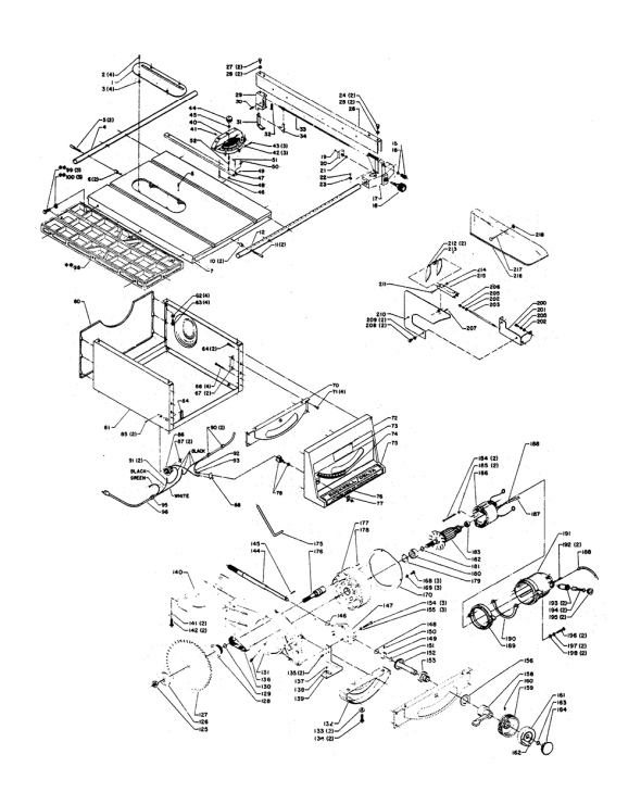 Delta 34-345 Type-1 Diagram and Parts List for 34-345 Type-1 Delta Saw