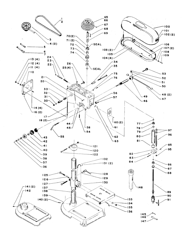Delta 15-251 Diagram and Parts List for 15-251  Delta Drill Press
