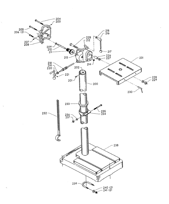Delta Dp10c Diagram and Parts List for DP10C  Delta Drill Press