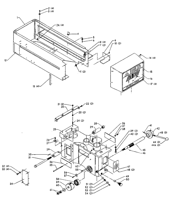 Delta 70-211 Type-1 Diagram and Parts List for 70-211 Type-1 Delta Drill Press