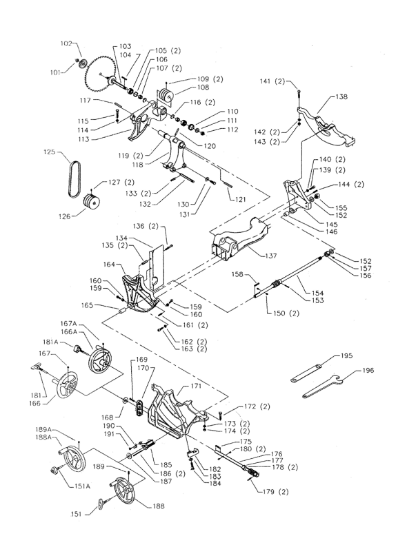 Delta 34-807 Type-4 Diagram and Parts List for 34-807 Type-4 Delta Saw