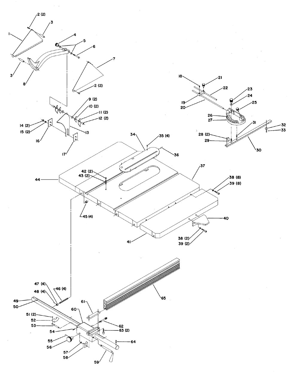 Diagram 4 Diagram and Parts List for RT-30 Type 1 Delta Saw