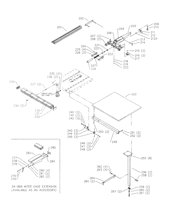 Delta 36-473 Diagram and Parts List for 36-473  Delta Saw