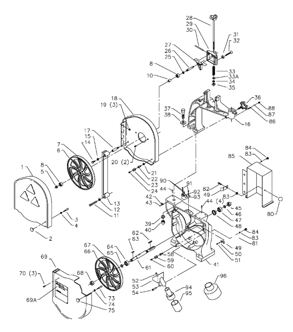 Delta 28-216-Bdk Type-1 Diagram and Parts List for 28-216-BDK Type-1 Delta Saw