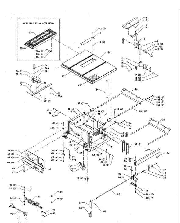 Delta 36-275 Diagram and Parts List for 36-275  Delta Saw